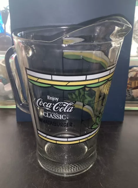 Vintage Whataburger “Enjoy Coca Cola Classic”Pitcher with Yellow Roses