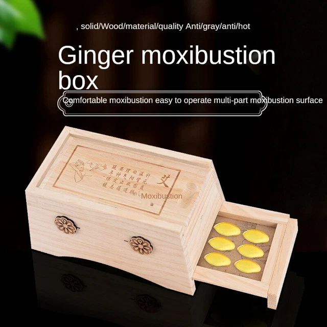 Caja de moxibustión de madera china caja de moxibustión de jengibre herramienta portátil