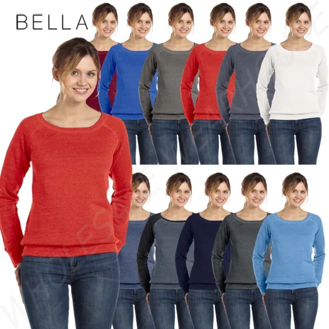 Bella+Canvas Womens Sponge Fleece Wide Neck S-2XL Sweatshirt M-7501