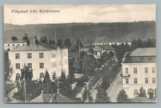 Filipstad Sweden~Varmland Antique Sverige Postcard Vykort 1913