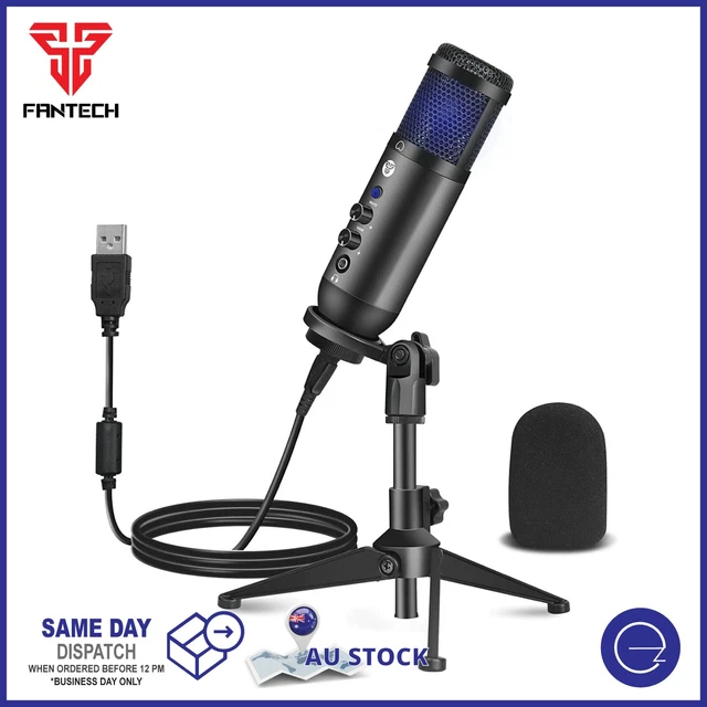 USB Microphone RGB Light Adjustable Tripod Recording Condenser Computer PC Mic