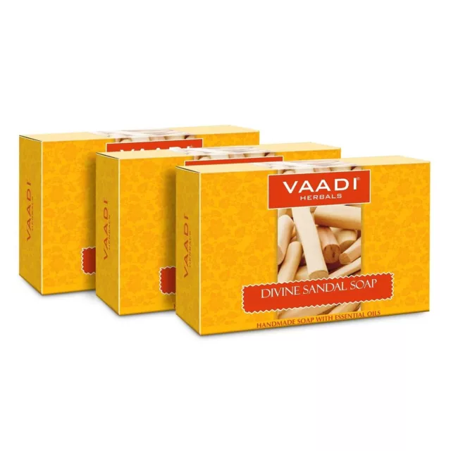 Jabón de sándalo divino Vaadi Herbals con azafrán y cúrcuma, 75 g x 3 Envío...