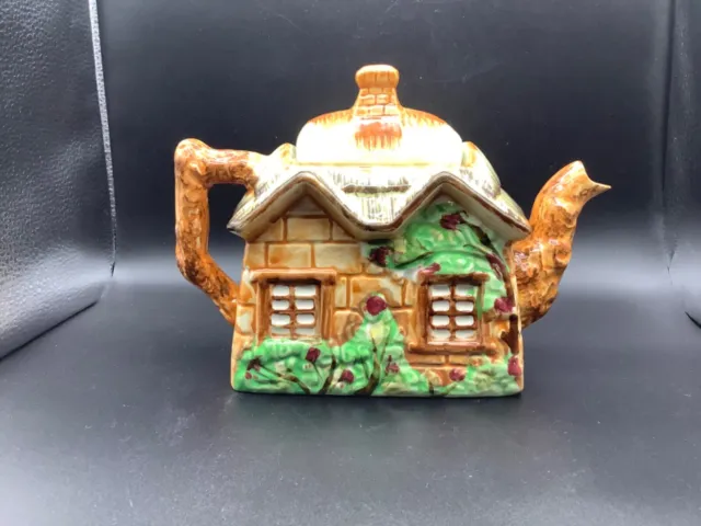 Vintage Thatch Roof Cottage House Teapot Occupied Japan 1940's - 1950's