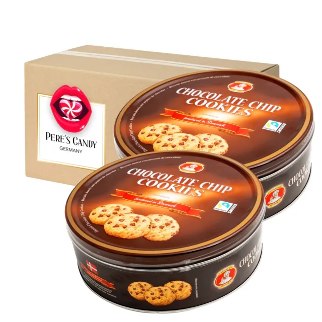 Dänische Butterkekse Chocolate Chip Cookies Gebäckmischung Dose 2er Pack2 x 454g
