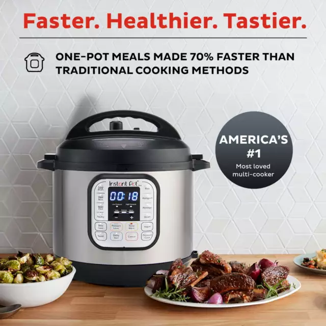 INSTANT POT DUO 6-Quart 7-in-1 Electric Pressure Cooker, Slow Cooker ...