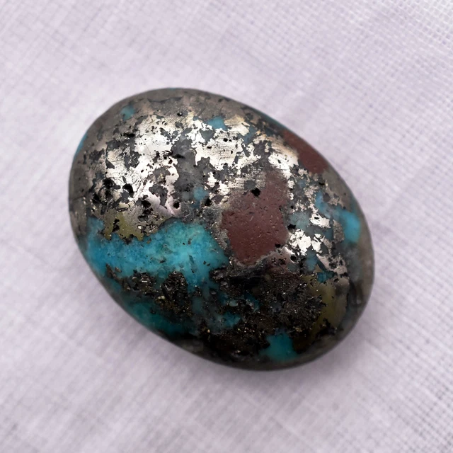 52.85 Ct Natural Arizona Morenci Blue Turquoise Cabochon Certified Gemstone