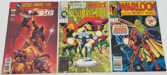 Marvel 3 Comic Books Lot feat Thunderbolts Silver Surfer Warlock Infinity Watch