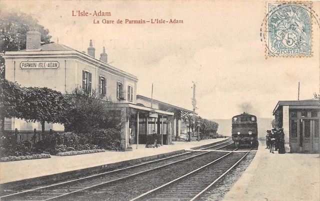 CPA 95 L'ISLE ADAM LA GARE DE PARMAIN L'ISLE ADAM ( TRAIN EN GARE (dos non divis