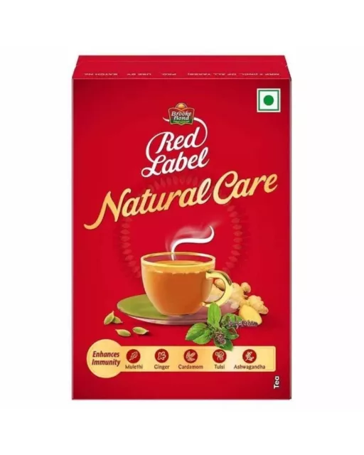 Brooke Bond Red Label Natural Care Tea Made with Immunity- 5 Ayurvedic Herbs