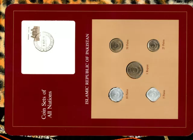 Coin Sets of All Nations Pakistan UNC 1 Rupee 50,10,5 Paisa 1986 25 Paisa 1984