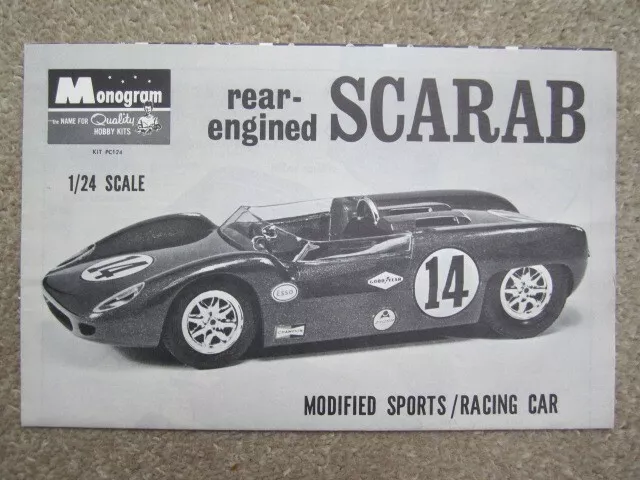 Monogram Scarab 1/24 Scale Model Construction Kit mid-1960s Instructions only