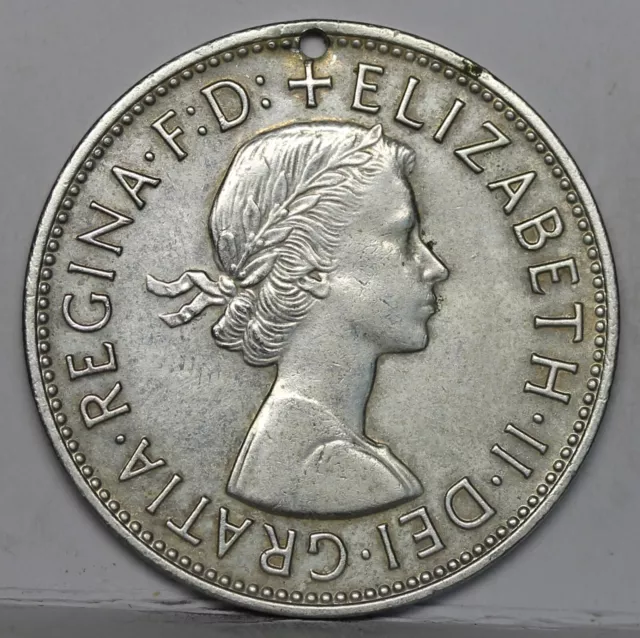 Elizabeth II Error Penny, 1967. Off Metal Strike, Nickel? Magnetic. 9.56g. Holed 2