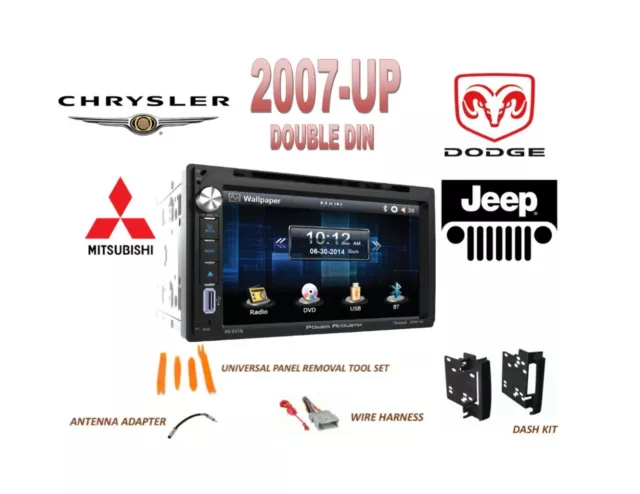 2007-UP CHRYSLER DODGE  JEEP Touchscreen Bluetooth DVD USB AUX Stereo Combo Kit