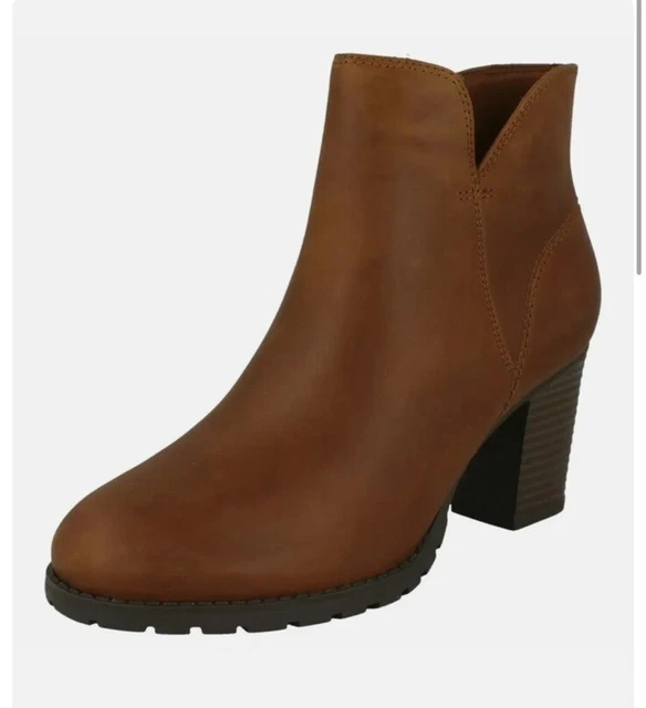 CLARKS VERONA TRISH Ladies Dark Tan Leather Boots UK 8 D EU 42 RRP 90 39.99 PicClick UK