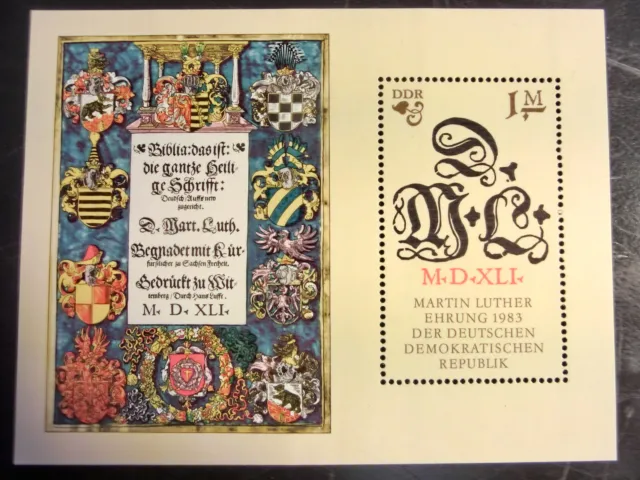 DDR Block 73 500. Geburtstag von Martin Luther 1983 xx Mi.-Nr. 2833