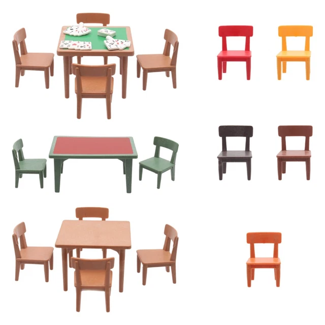 Lot Playmobil Vintage Western - Table Et Chaise Marron Du Fort Nordiste (set 4398) - Occasion