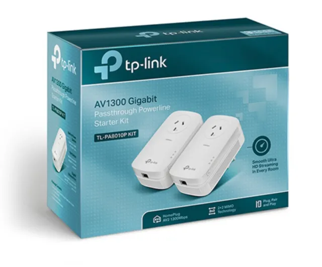 TP-Link TL-PA8010P AV1300 Gigabit Passthrough Powerline Starter Kit