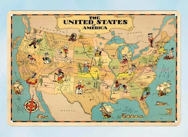 PICTORIAL MAP OF UNITED STATES - Pictorial Map Of UNITED STATES OF AMERICA Ruth.webp