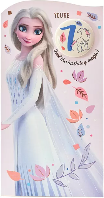 Carte d'anniversaire magique You're 7 Disney Frozen Princess Elsa