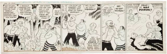 1939 Smilin Jack Zack Mosley Original Comic Art Strip Newspaper Daily Death Rock