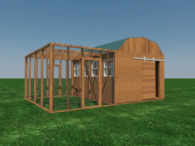 Chicken Coop Plans: Make Your Own 12 x 16 Poultry Hen House with Run Kennel