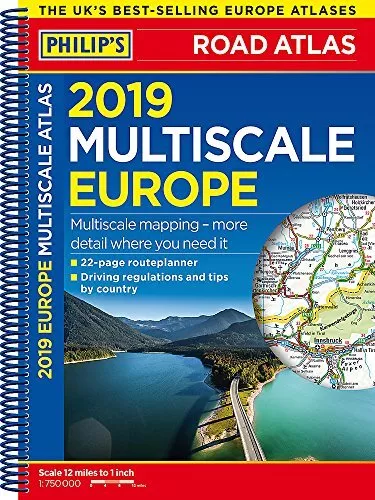 Philip's 2019 Multiscale Road Atlas Europe: (Spiral Bound) (... by Philip's Maps