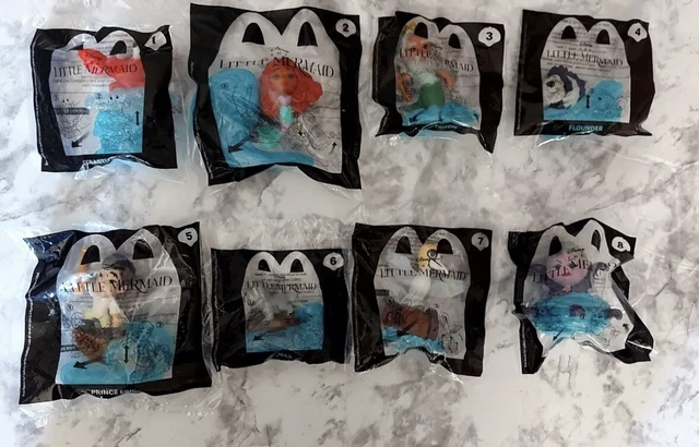 2023 Disney S Little Mermaid Mcdonalds Happy Meal Complete Set Of 8