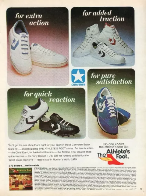 Vintage Print Ad Converse Super Shoe Stars 79 Tony Dorsett Td's Chris Evert..