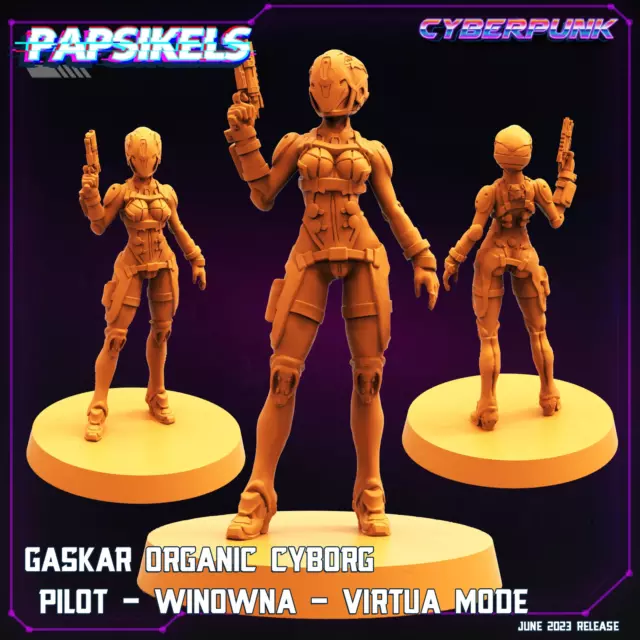 Gaskar Organic Cyborg Virtua Pilot Winowna | Cyberpunk | Sci-Fi Miniature | Paps