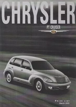 Chrysler PT Cruiser Prices & Options 2002 UK Market Single Sheet Brochure