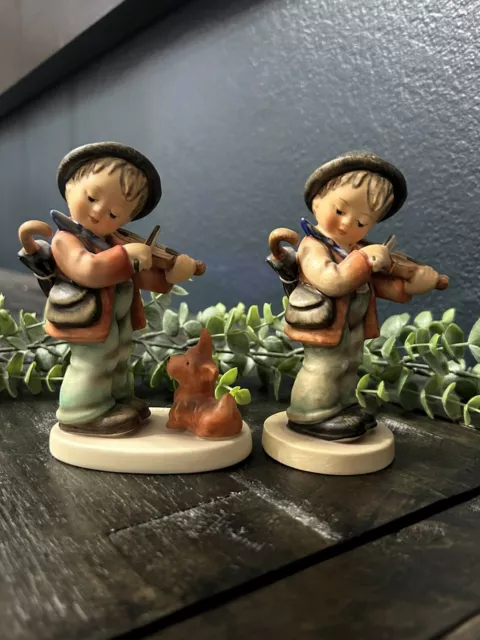 Rate! Little Fiddler Hummel Goebel Figurine 4 boy 1960-1972 And Puppy Love Pair