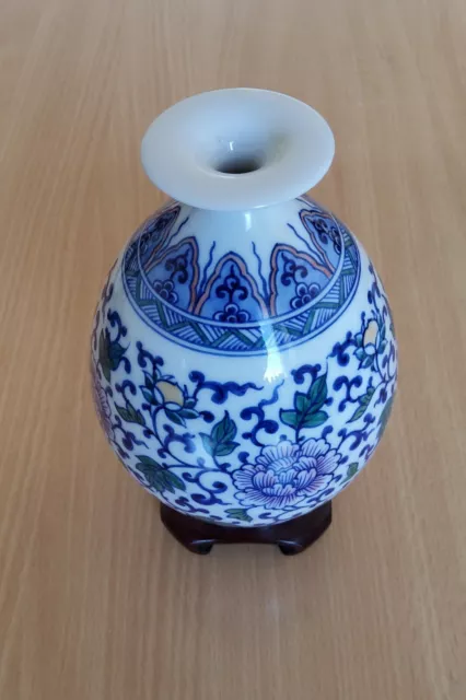 Vase Chinesische Porzellanvase Mit Traditionelles Blumen Muster