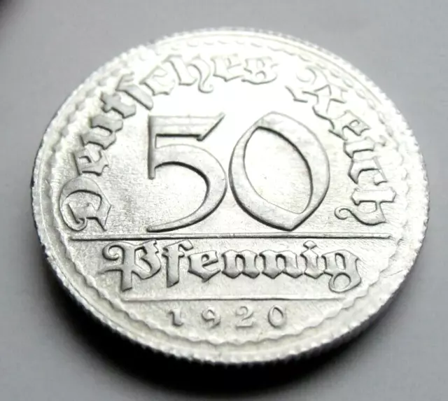 (831) Weimar Republic  -  50 Pfennig 1920 D
