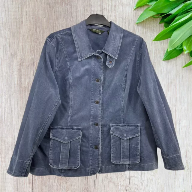 Ladies Corduroy Vintage Blazer   Jacket Beige In Size 22 Blue Eddie Bauer