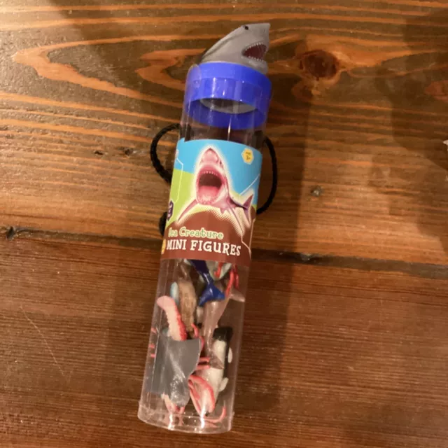 Sea Creature Mini Figures Tube 10 Toys Shark Dolphin Turtle Stingray DIG Sealed