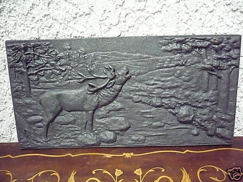 Emebellecedor, Antiguo Eisen-Reljefbild __ Ciervo __ 5kg _