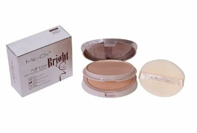 Me On Bright Puff cake Maquillaje Polvos Faciales Soft Focus Crystal 20 g...