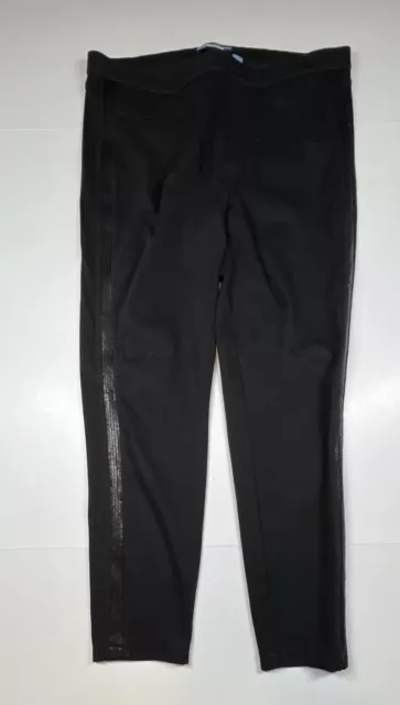 Simply Vera Wang Large Modern Skinny Pants Leggings Black Stretch Sequins Pocket