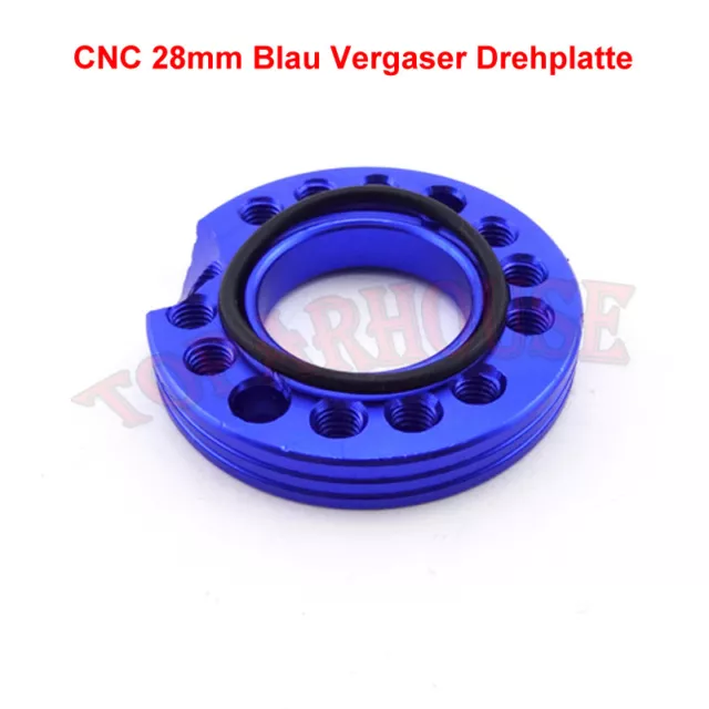 28mm CNC Blau Vergaser Drehplatte Für Pit Dirt Bikes Buggy ATV