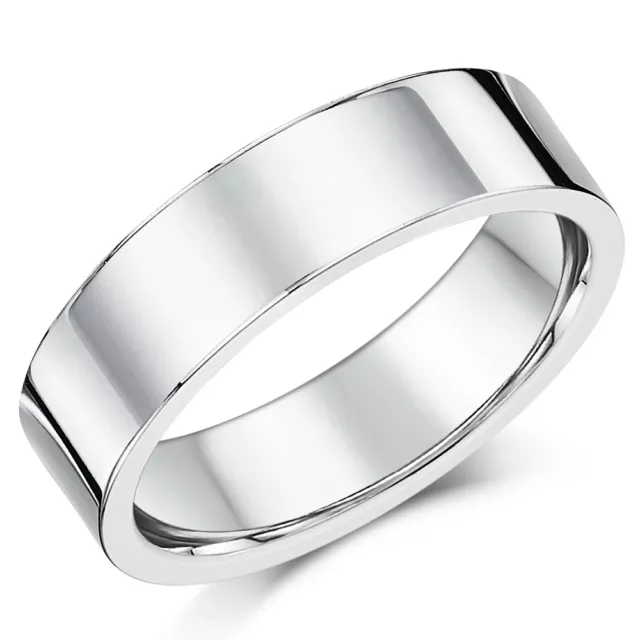 Plata de Ley Plano Tribunal Anillo Compromiso Boda Hombres 7mm Banda