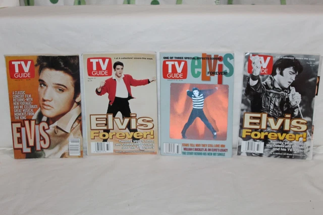 VINTAGE ELVIS PRESLEY TV GUIDE Magazines LOT of 4 with Hologram 3D £4. ...