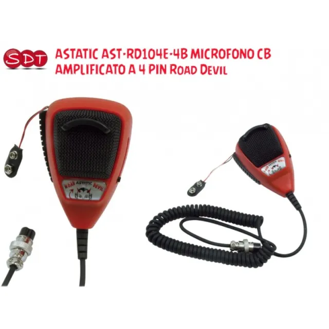 Astatic AST-RD104E-4B Mikrofon CB Amplified A 4 Pin Road Devil