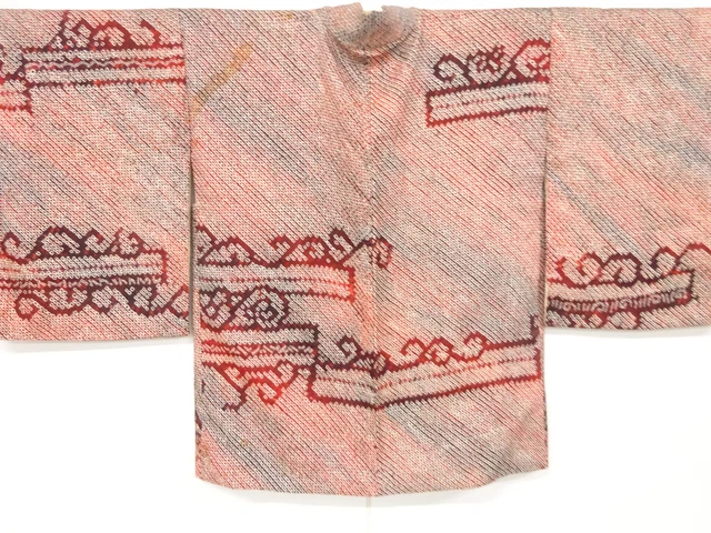 6659113: Japanese Kimono / Antique Haori / All Shibori / Abstract Pattern