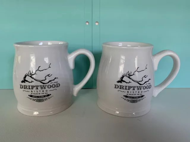 2 Souvenir Coffee Mugs From DRIFTWOOD BISTRO @ Villas By The Sea Jekyll Island