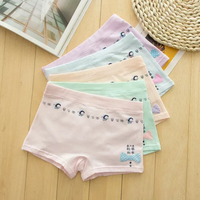 Girls 5 Pack Boxer Shorts Briefs Cotton Pants Underwear Knickers 5-12 Years ..