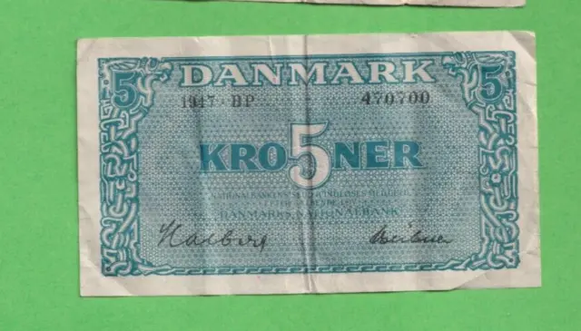 Denmark - 1947 - 5 Kroner Banknote - from circulation