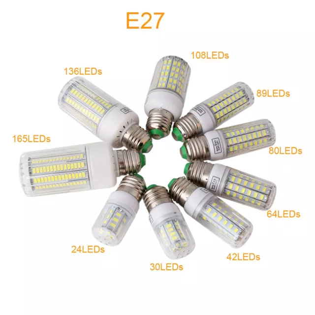 E14 E27 5730 SMD 7W 12W 15W 30W 45W LED Corn Bulb Lamp Candle Light AC 110V 220V 2