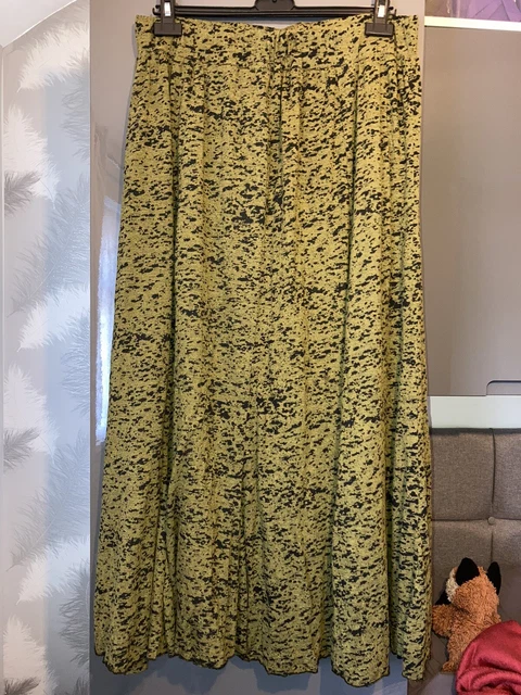 Women’s COMFY USA XL Gypsy Style Stretch Skirt UK 14 GREEN&BLACK