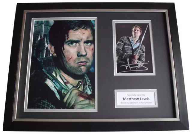 Matthew Lewis SIGNED FRAMED Photo Autograph 16x12 display Harry Potter Film COA