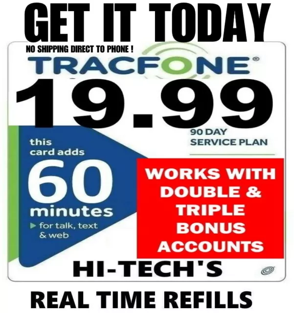 Tracfone 19.99 Direct 90 Day Refill ⚡ Get It Fast Today ⚡ Usa Tracfone Dealer